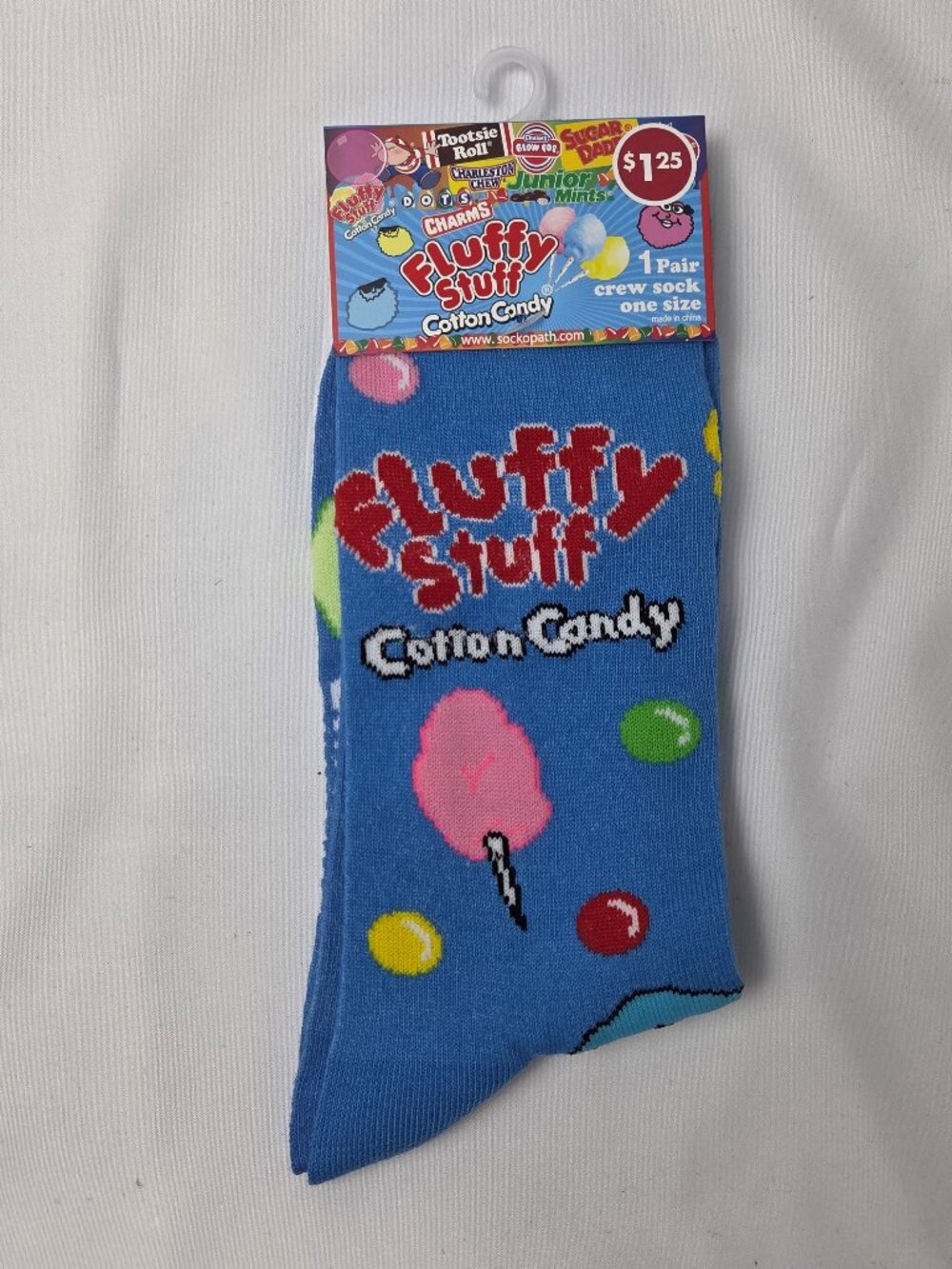 Lot of 3 Pair Colorful Treat Socks - Tootsie Roll, Fluffy Stuff, Pop Tart